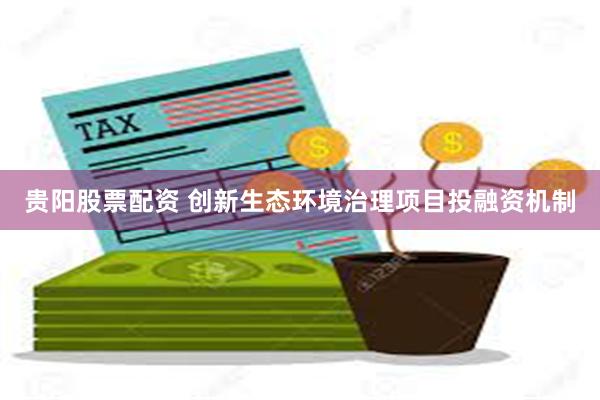 贵阳股票配资 创新生态环境治理项目投融资机制