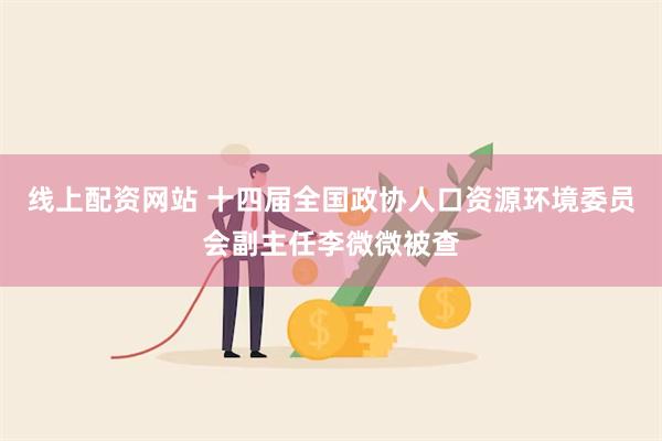 线上配资网站 十四届全国政协人口资源环境委员会副主任李微微被查