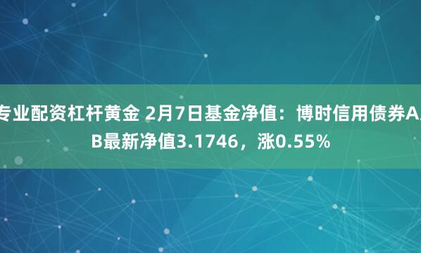 专业配资杠杆黄金 2月7日基金净值：博时信用债券A/B最新净值3.1746，涨0.55%